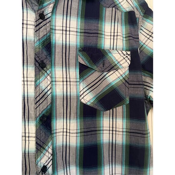 NWOT Lee Men's Green & Black Gingham Short Sleeve Buttons Up Shirt Size XXL - Picture 8 of 10